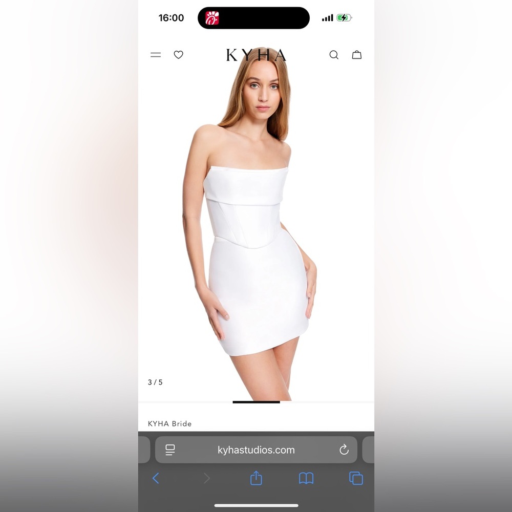 KYHA White Strapless Mini Skirt